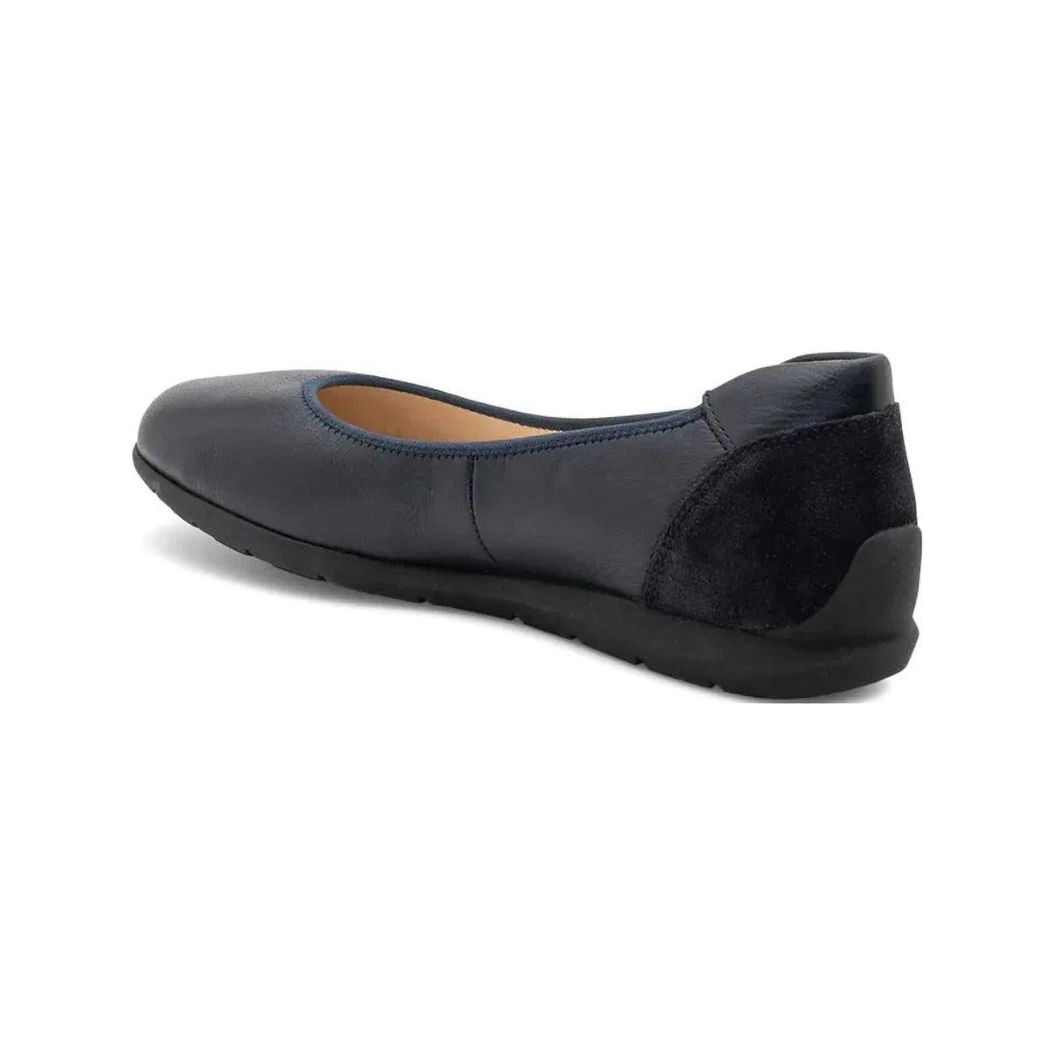 Ara Women's Sarah Ballet Flat in black calf and suede - women's flats - alternate view
