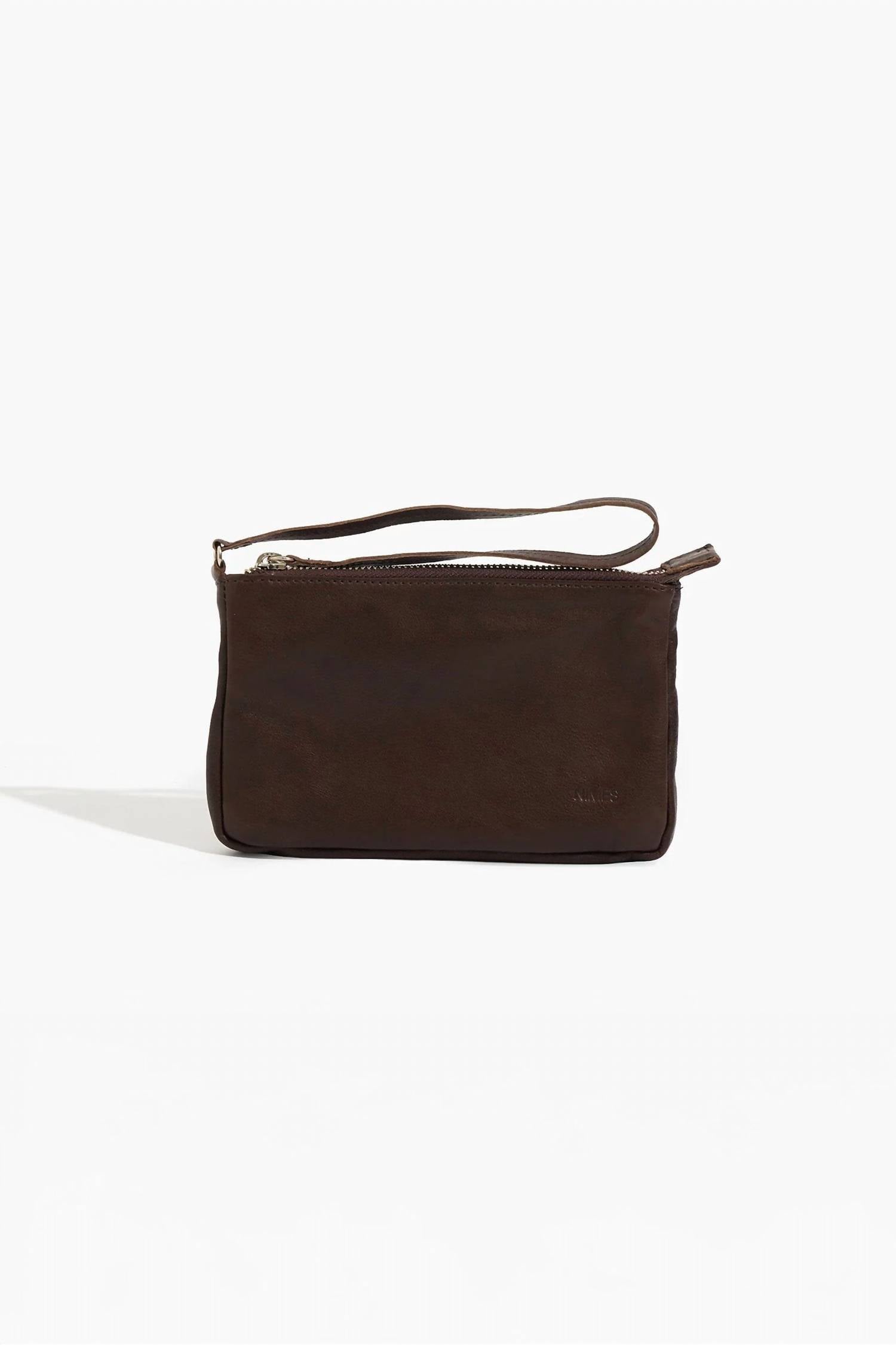 Nimes Bags Women's Carmela Leather Pouch in dark brown - women's bag