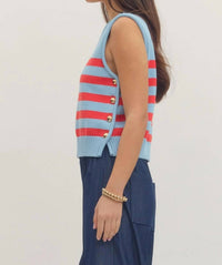 Entro - Stripe Crew Neck Sweater Vest