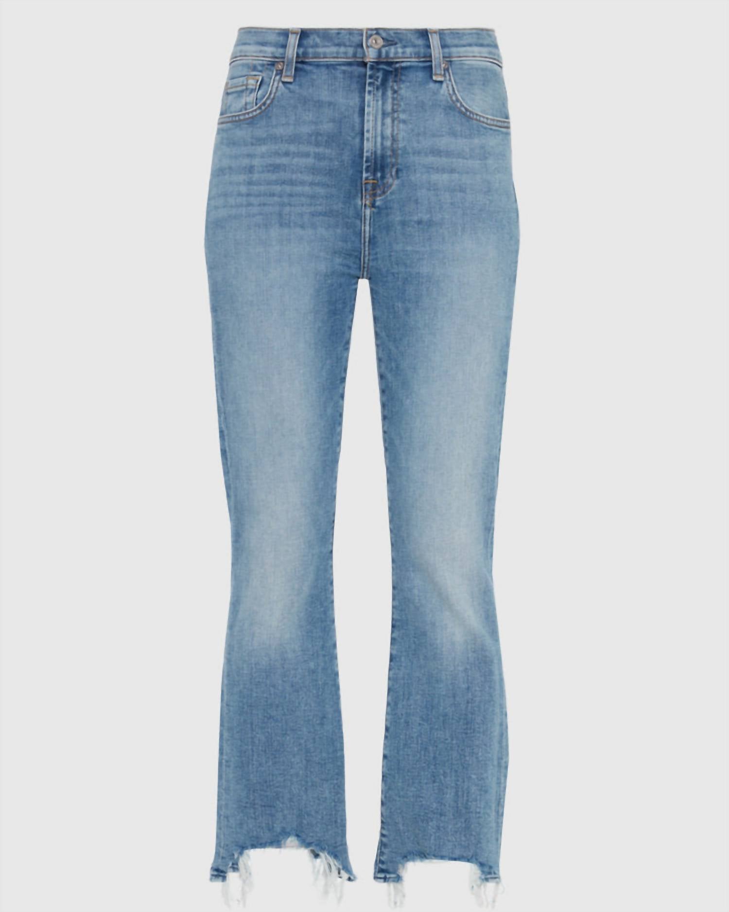 7 For All Mankind - High Rise Slim Kick Flare Cropped Jeans