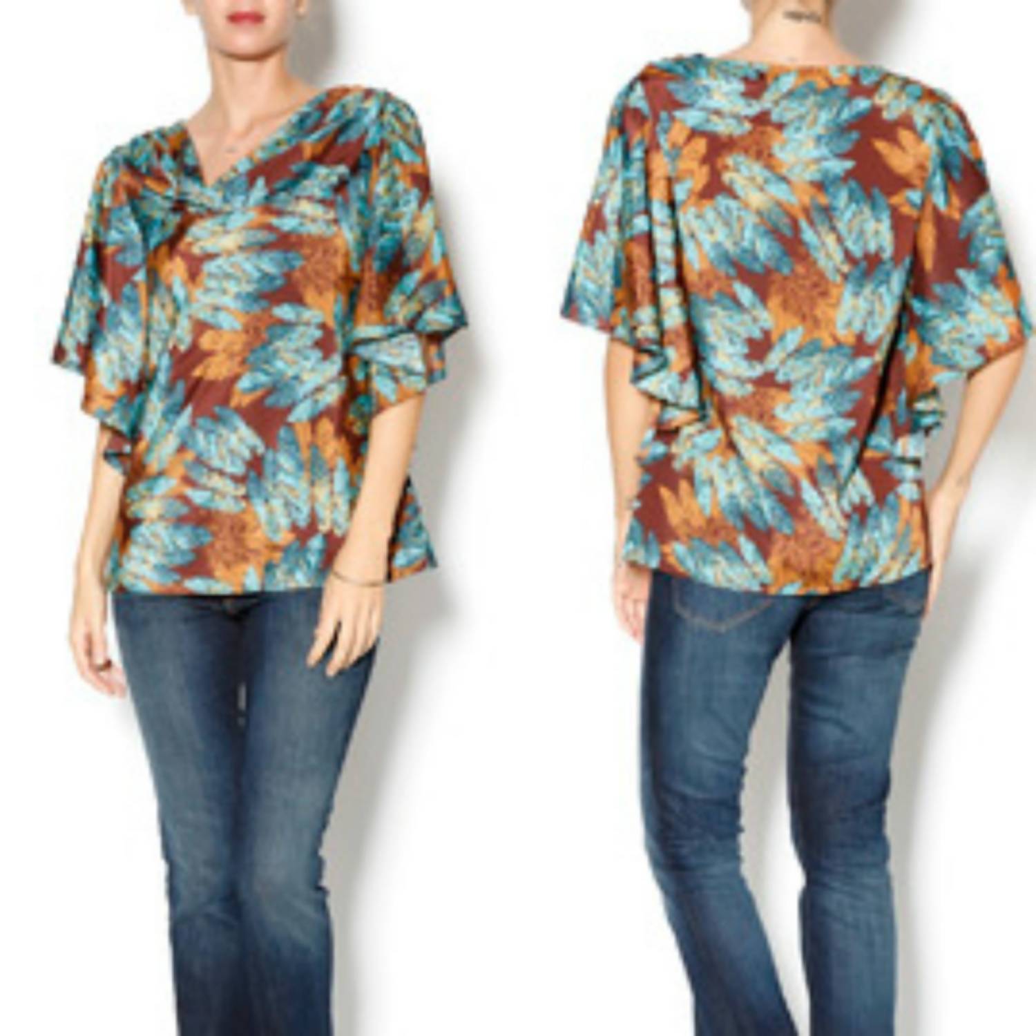 Ivy Jane - Drapey Blouse with Fluttler Sleeves