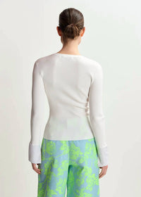 Essentiel Antwerp - Rib-knitted Sweater With Rhinestone Embellished Cuffs