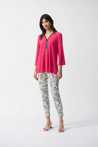 Joseph Ribkoff - Sketch Print Slim Cropped Pants