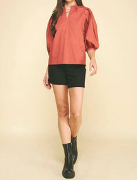 Pinch - Ruffle & Ready Mockneck Blouse