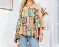 Young Threads - Vintage Boho Tiered Ruffle Top