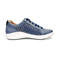 Aetrex Women's Courtney Lace Up Sneakers in blue cutout - women's sneaker - detail view