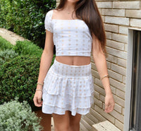 Theme - Gemma Lurex Heart Mini Skirt