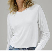 Lna - LONG SLEEVE RIBBED CREW TOP
