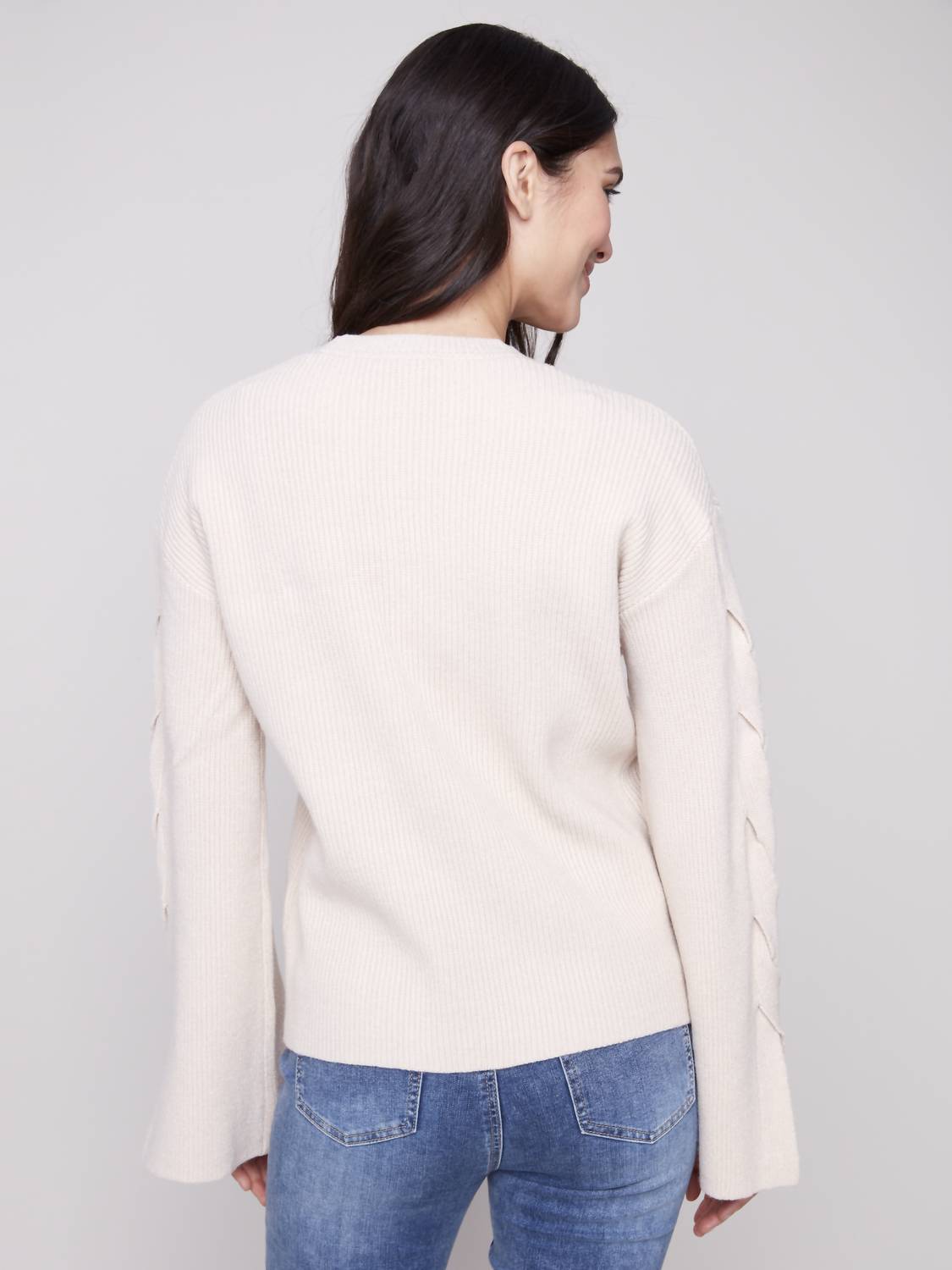 Charlie B - Cable Detail Crew Neck Sweater