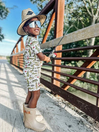Fletch - Wishin I Was Fishin 2 Piece Bamboo Shorts Pajama Set