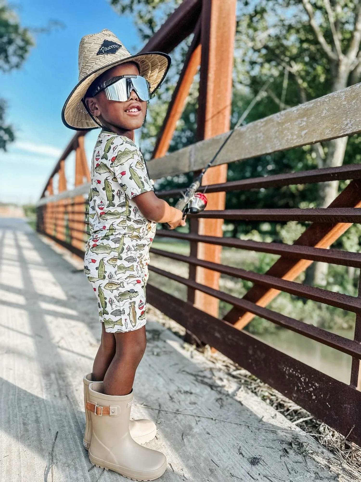 Fletch - Wishin I Was Fishin 2 Piece Bamboo Shorts Pajama Set