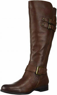 Naturalizer Women's Jessie Regular Calf Riding Boot in chocolate - women's shoe - detail view