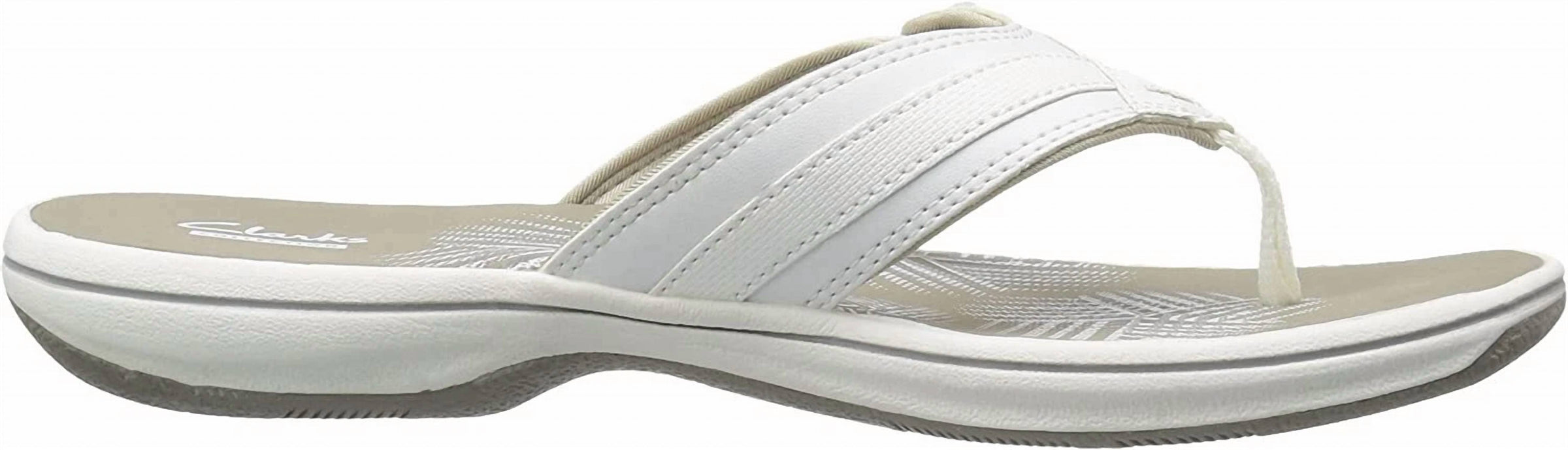 Clarks Women's Breeze Sea Slipper in white - women's shoe - detail view