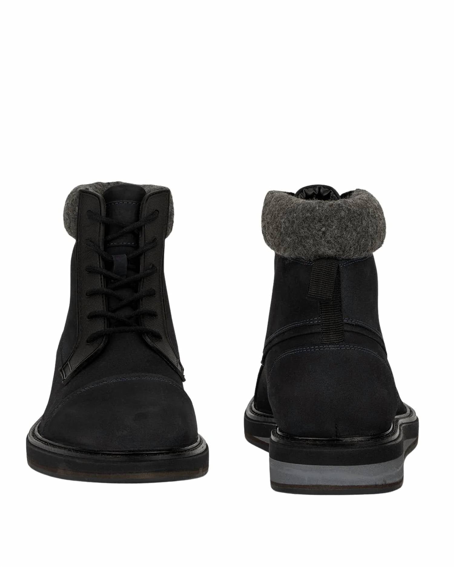 Vintage Foundry Co. Men's Stone Boots With Faux Fur Trim in black - men's boots - alternate view