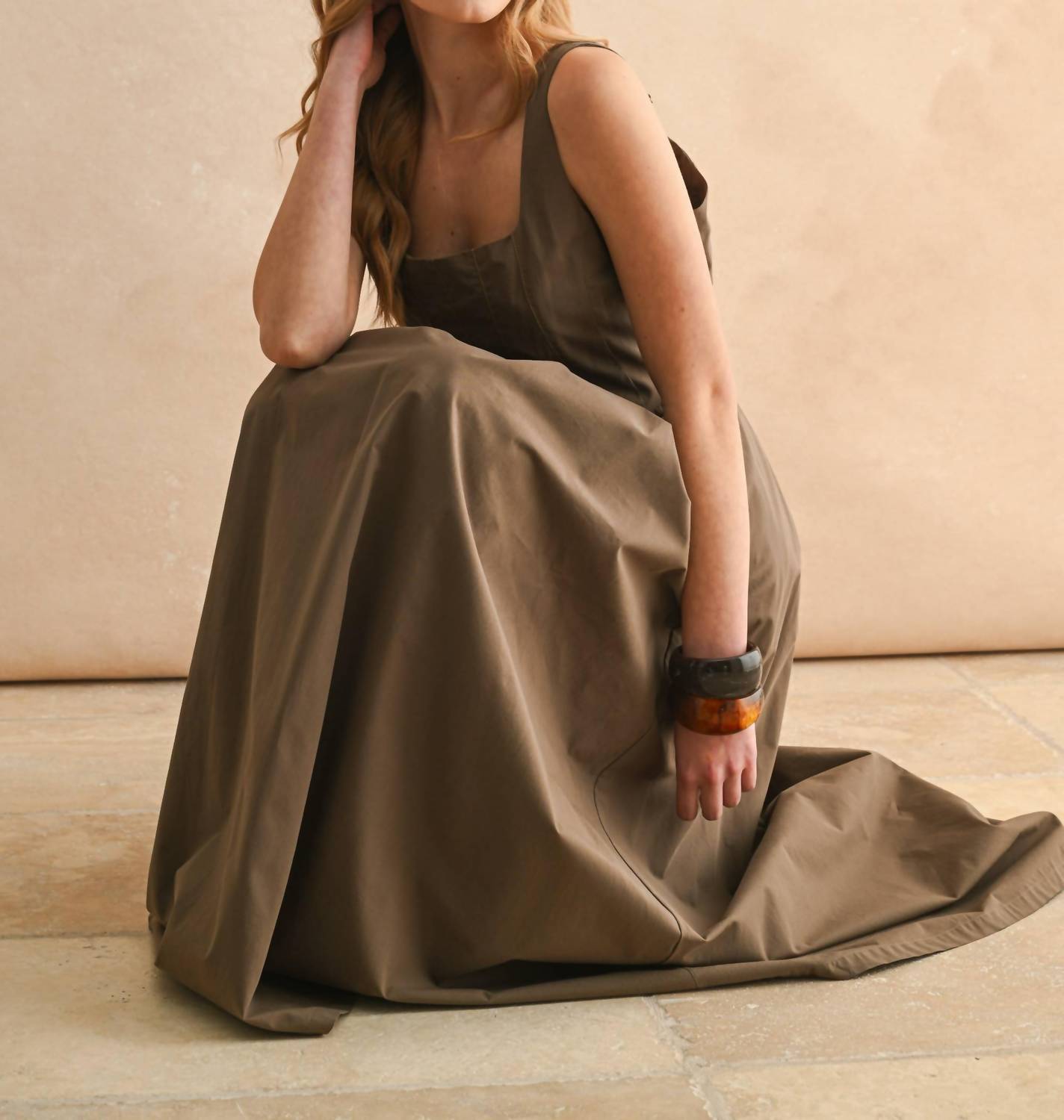 Miou Muse - Stitch Front Pleated Dress