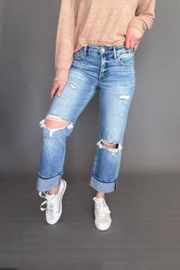Risen - Lili Mid-rise Straight Crop Jeans
