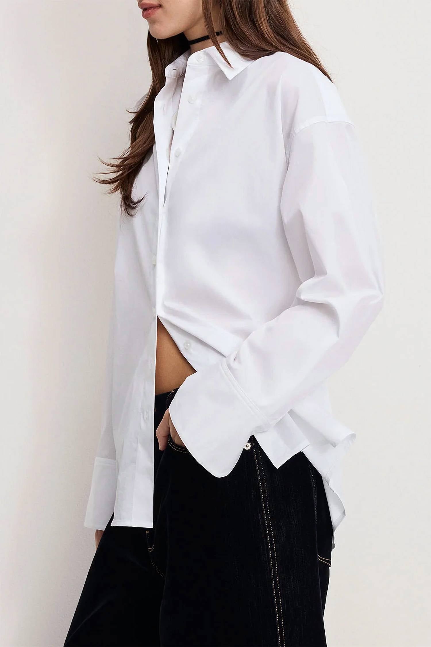 Good American - POPLIN OVERSIZED SHIRT