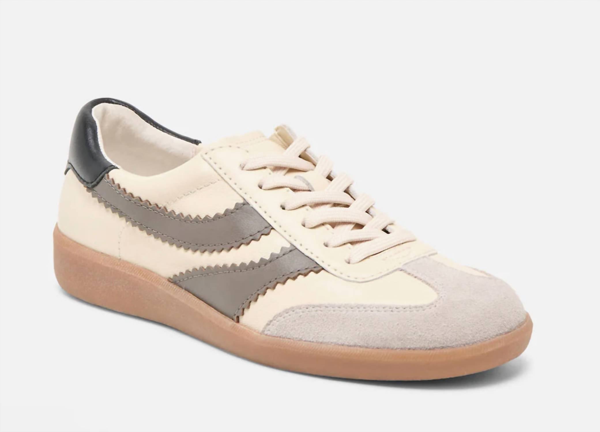 Dolce Vita Women's Merit Leather Sneaker in white grey - women's sneaker