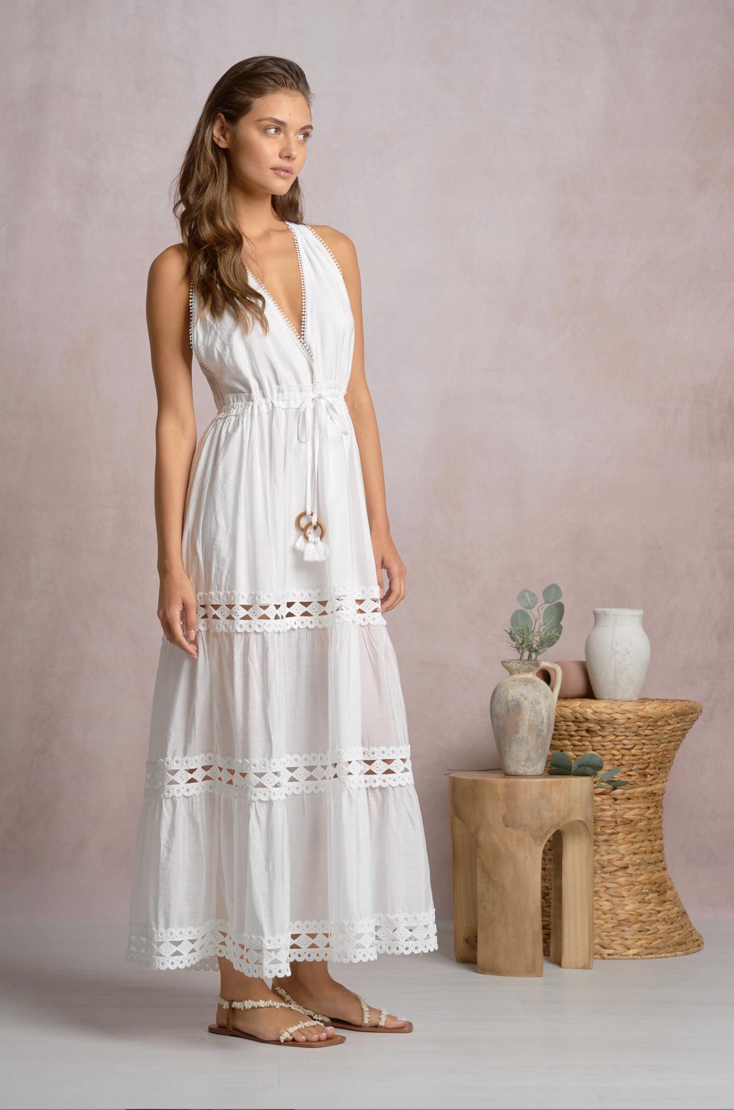 Elan - Caicos Midi Dress With Crochet Detail