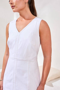 Tribal - Cotton V‑neck Sleeveless Shift Dress