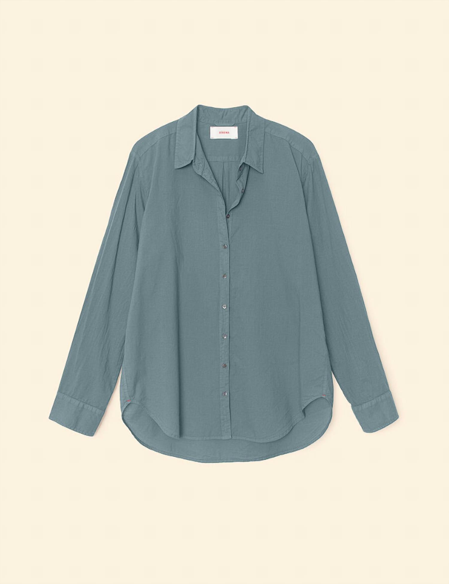 XIRENA Women's Beau Shirt Top in steely blue - women's long sleeve top