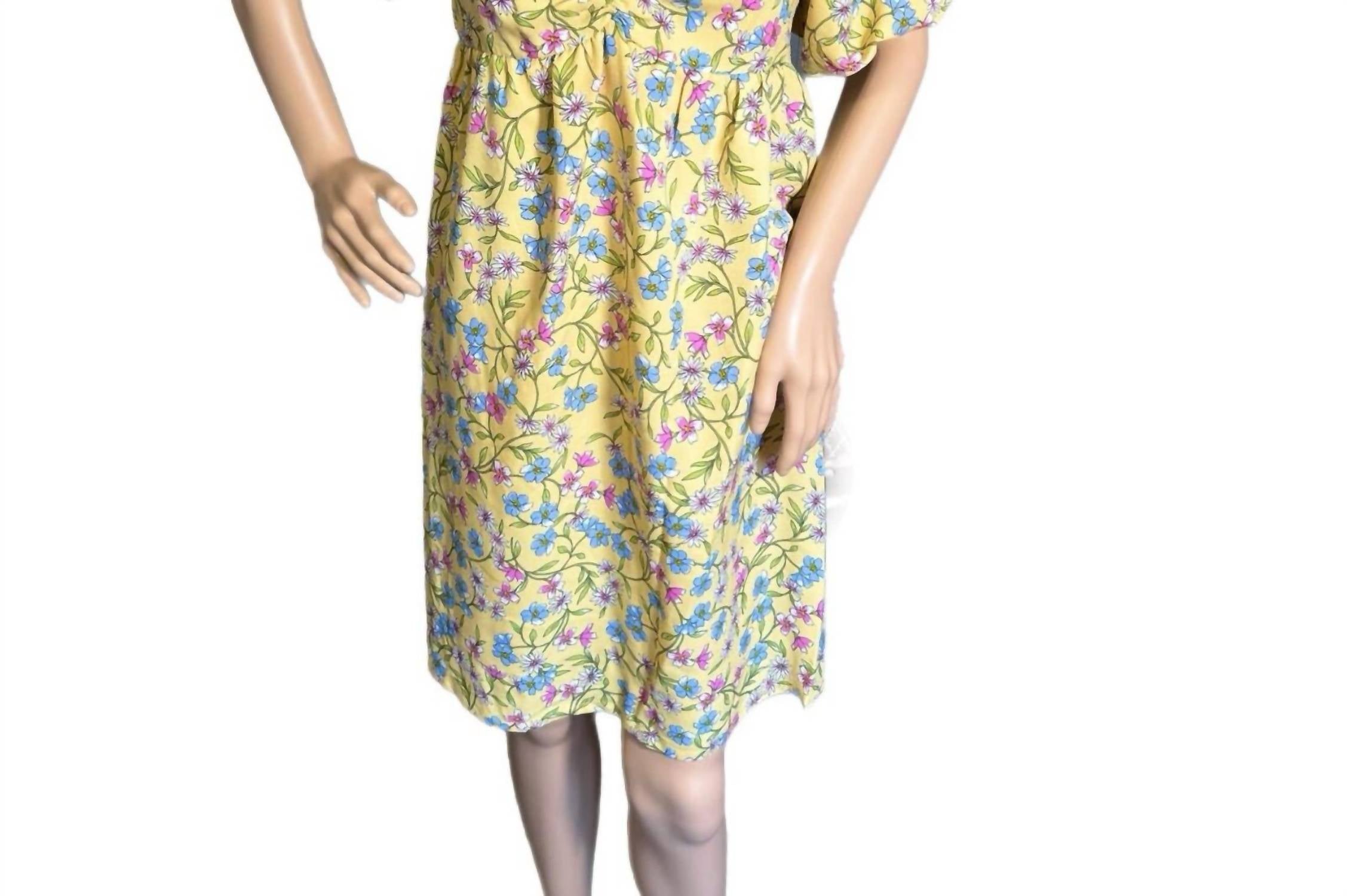 Emma & Michele - Cottage Floral Puff Sleeve Dress