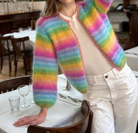 Rose Carmine - Mini Jacket Stripes Cardigan