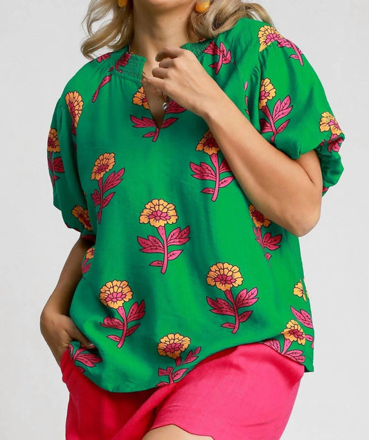 Umgee - Floral Print Blouse