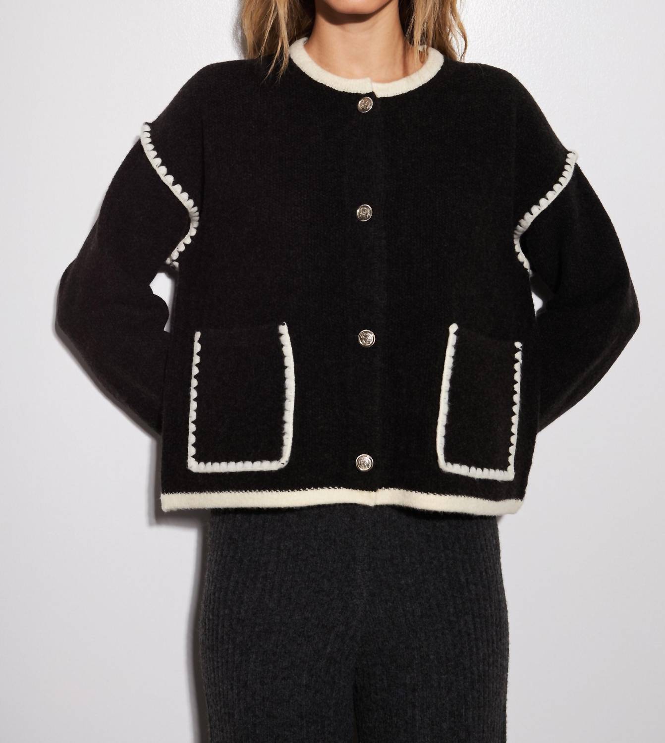 JOHN + JENN Rene Sweater in burnt ember - women's jacket