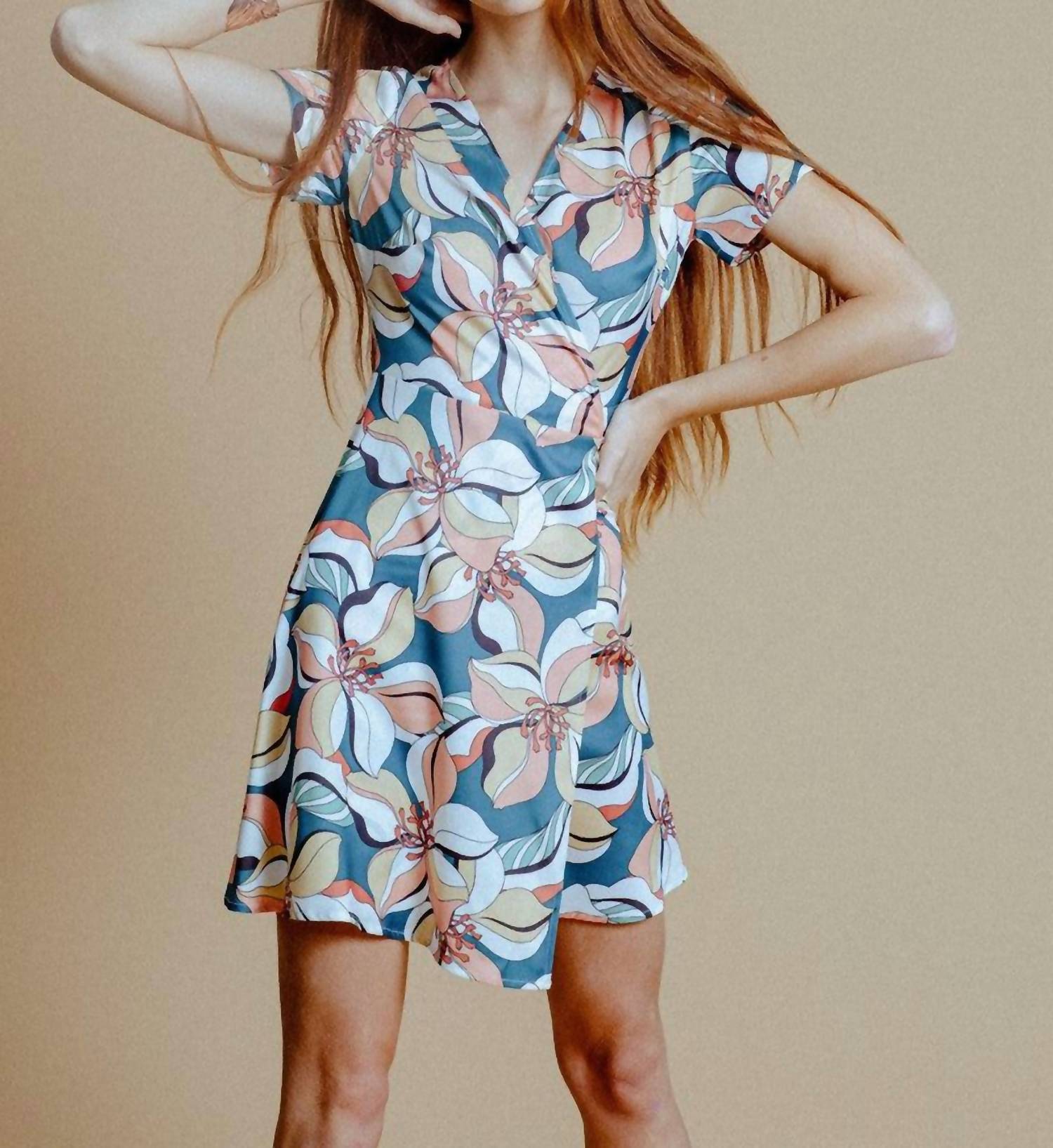 Floral Wrap Mini Dress