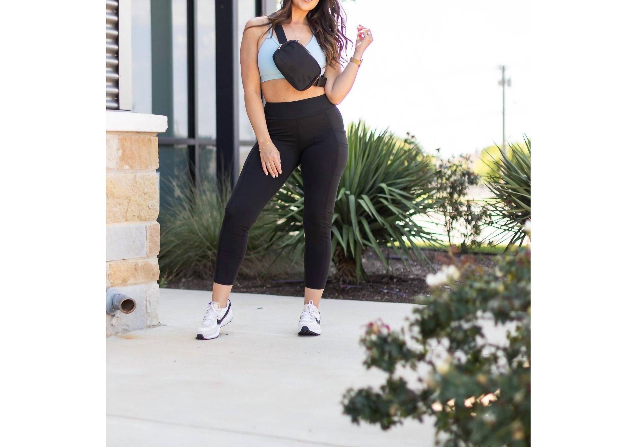 Julia Rose Shannon Double Pocket Sculpting Leggings in black 1 - women's pants - alternate view