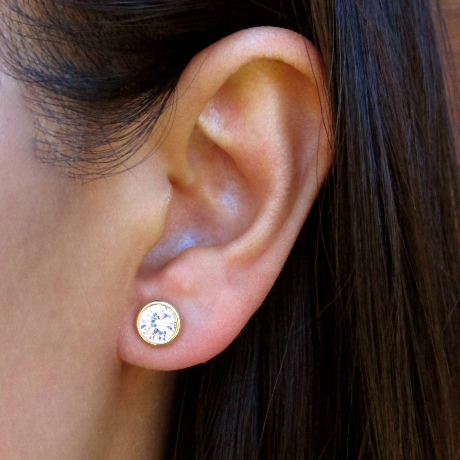 Jessica Elliot - Women's Vermeil "Soli" Studs Cubic Zirconia