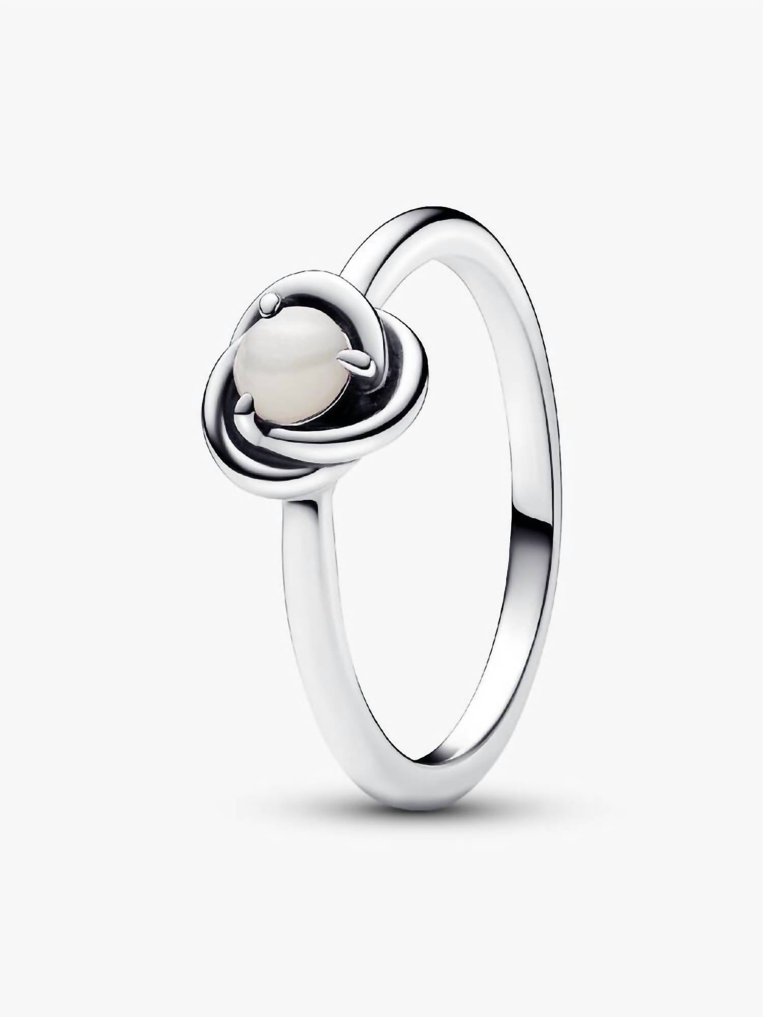 Pandora Women's June Eternity Circle Ring in white bioresin man made mother of pearl - women's jewelry