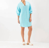 Karen Kane - Lantern Sleeve Pearl Button-Front Dress