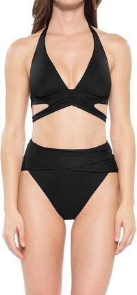 Becca By Rebecca Virtue - Cut Out Banded Halter Bikini Top