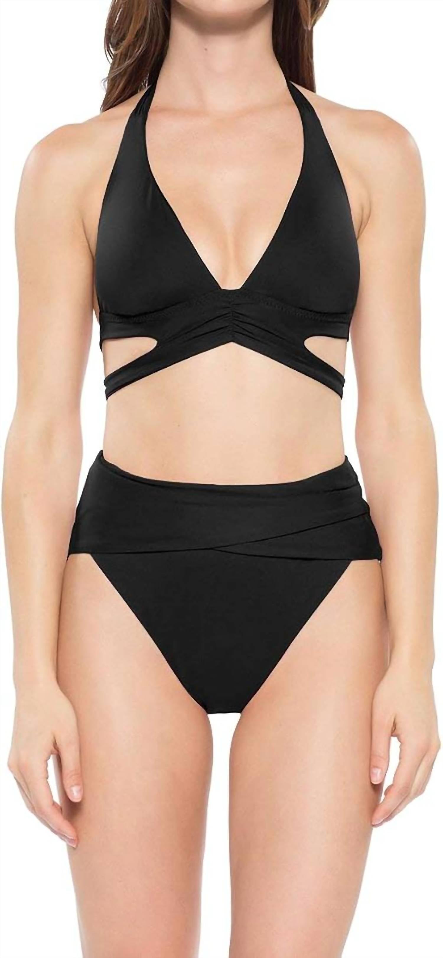 Becca By Rebecca Virtue - Cut Out Banded Halter Bikini Top