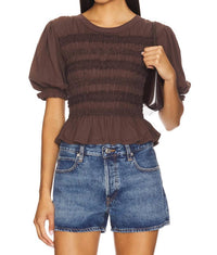 Free People - Jessica Smocked Knit Top