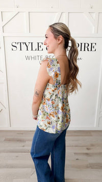 Staccato - Sophie Square Neck Flutter Sleeve Top