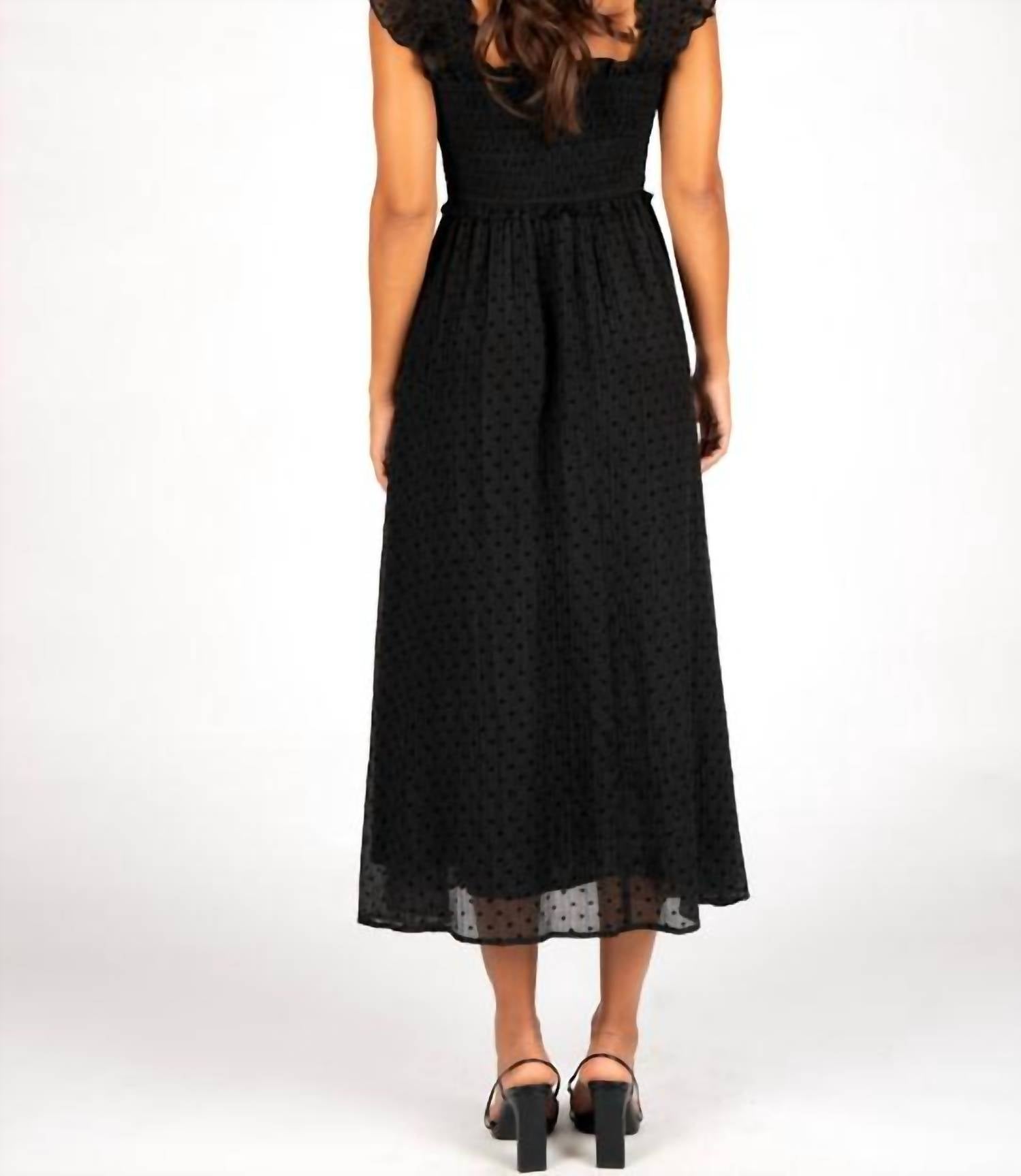 Sincerely Ours Marlee Midi Dress in black - women's dress - detail view