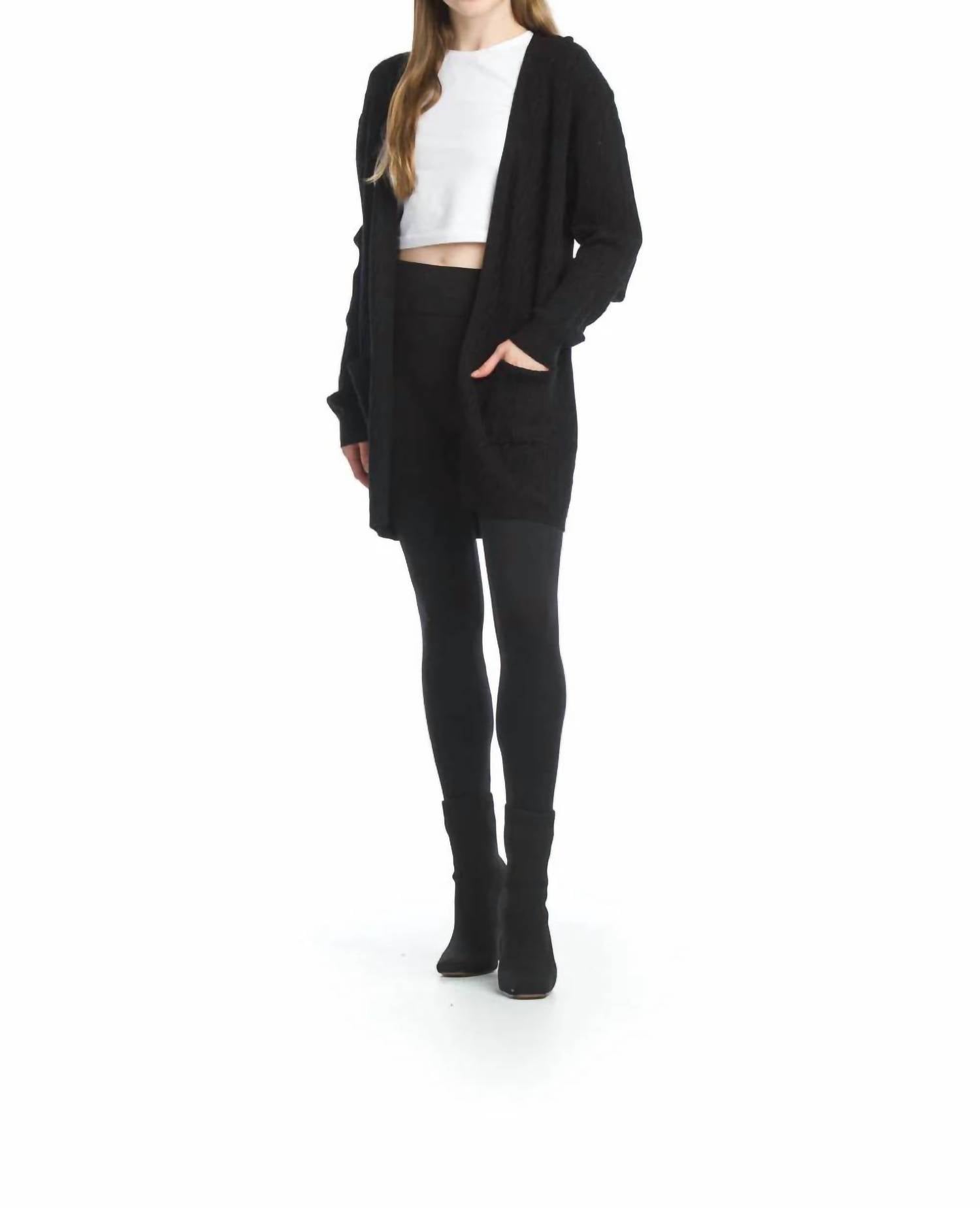 Papillon - Cable Knit Stretchy Layering Cardigan