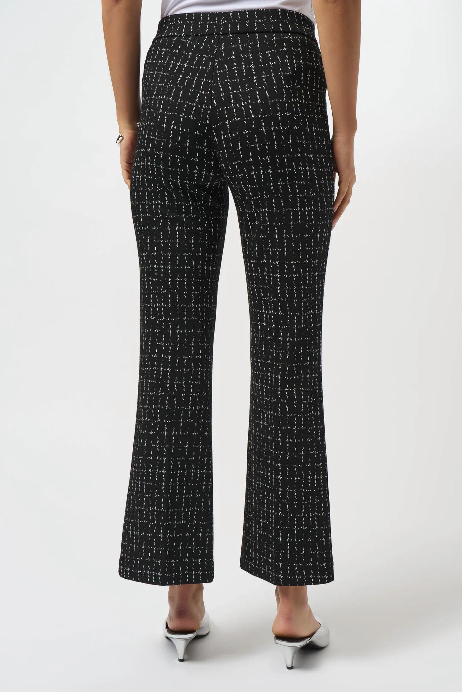 Joseph Ribkoff - Checkered Print Pull On Flared Pants