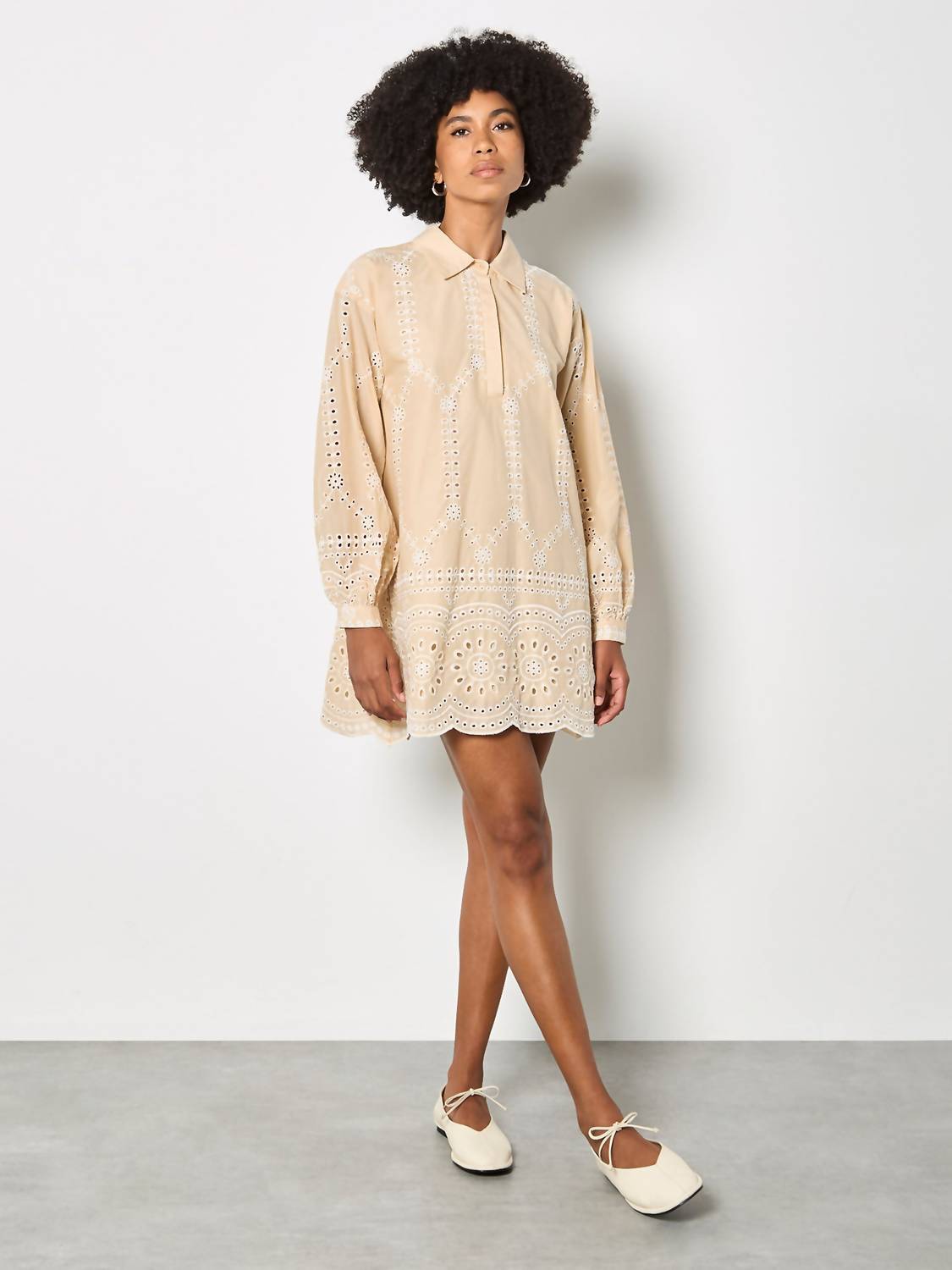 Apricot - Cotton Swing Mini Dress