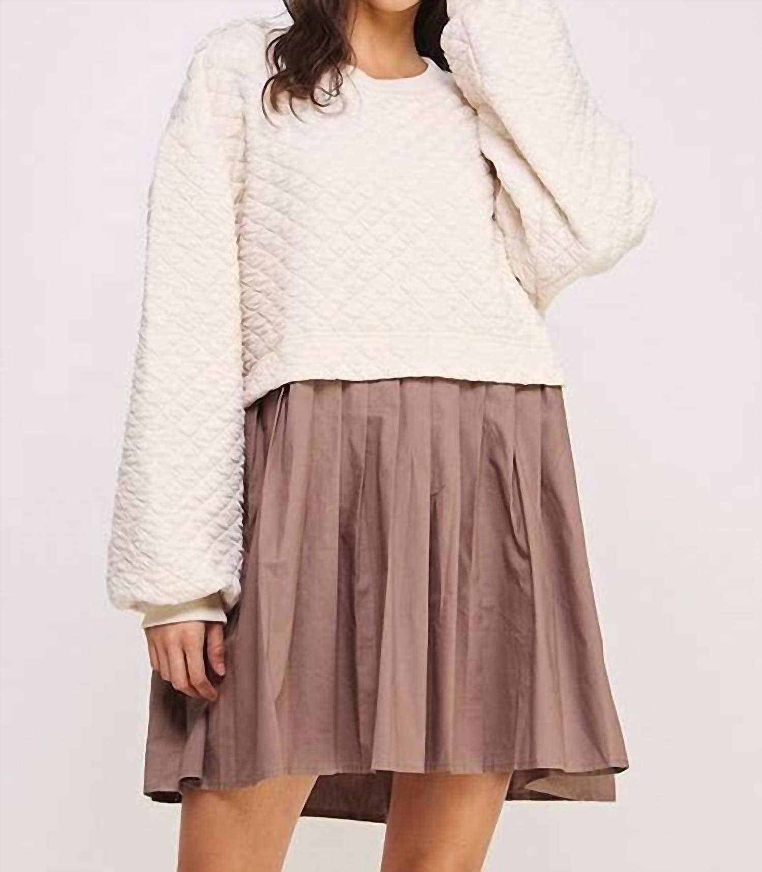 Ces Femme Casey Mini Flare Skirt Dress in cream - women's dress - view 5