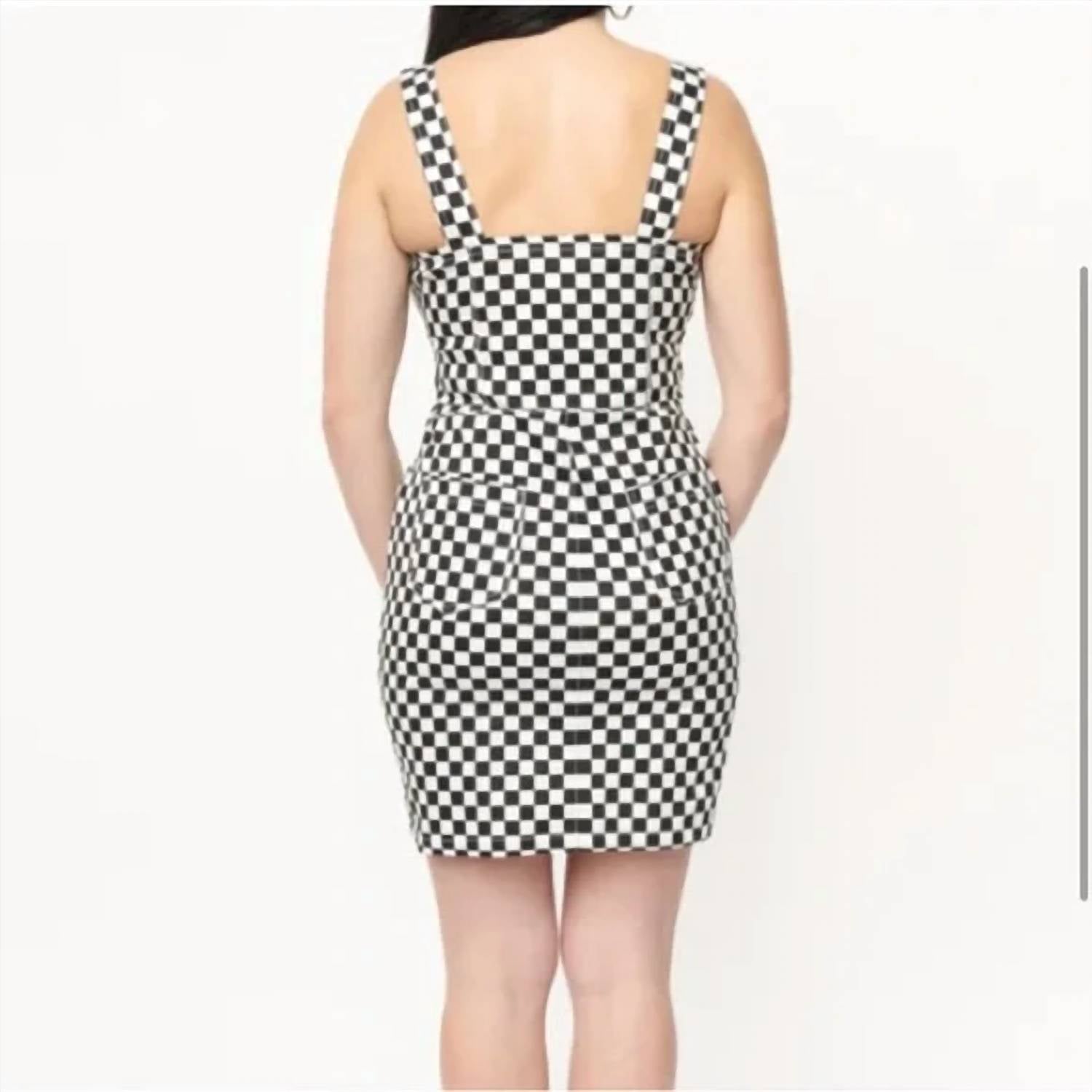 Unique Vintage - Pinafore Checkered Dress