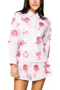 Queen Of Sparkles - Disco Cowgirl Icon Collared Top