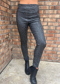 Isle By Melis Kozan - Metallic Leopard Pull-on Ponte Pants