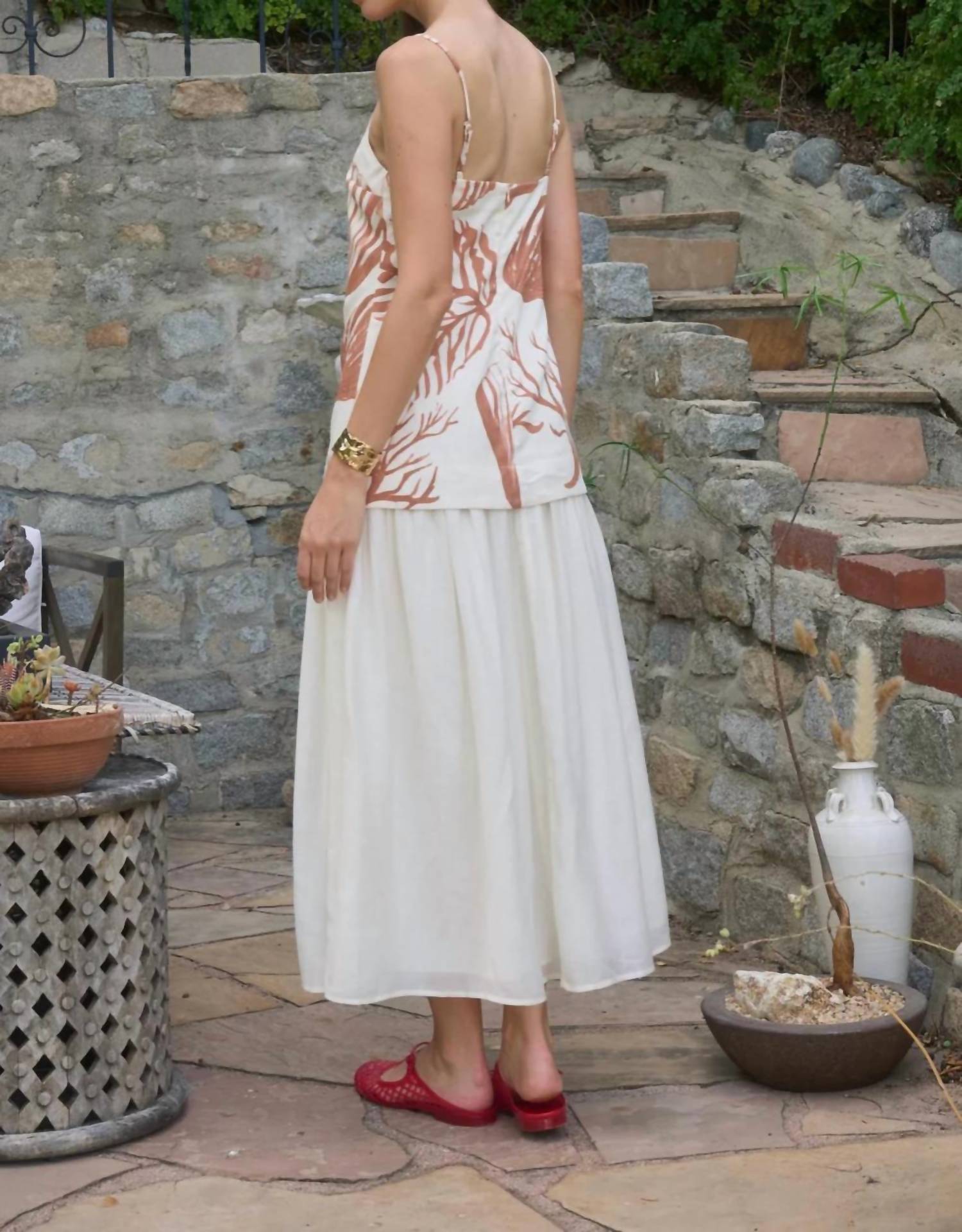 Moon River - Spaghetti Strap Seashell Midi Dress