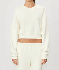 Eterne - Cropped V-neck Sweatshirt