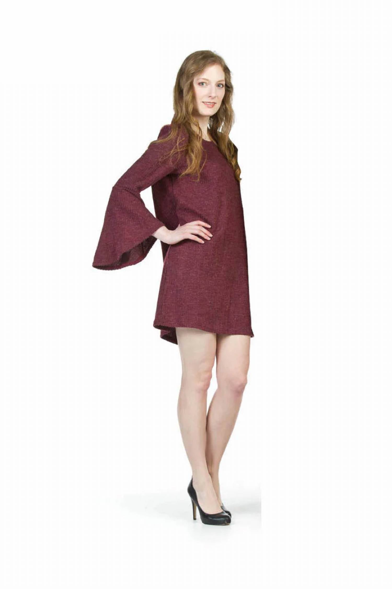 Papillon - Bell Sleeve Ribbed Sweater Dress