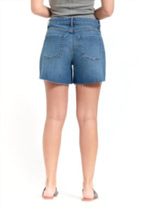1822 Denim Women's Loose Jean Short in blue - women's shorts - detail view